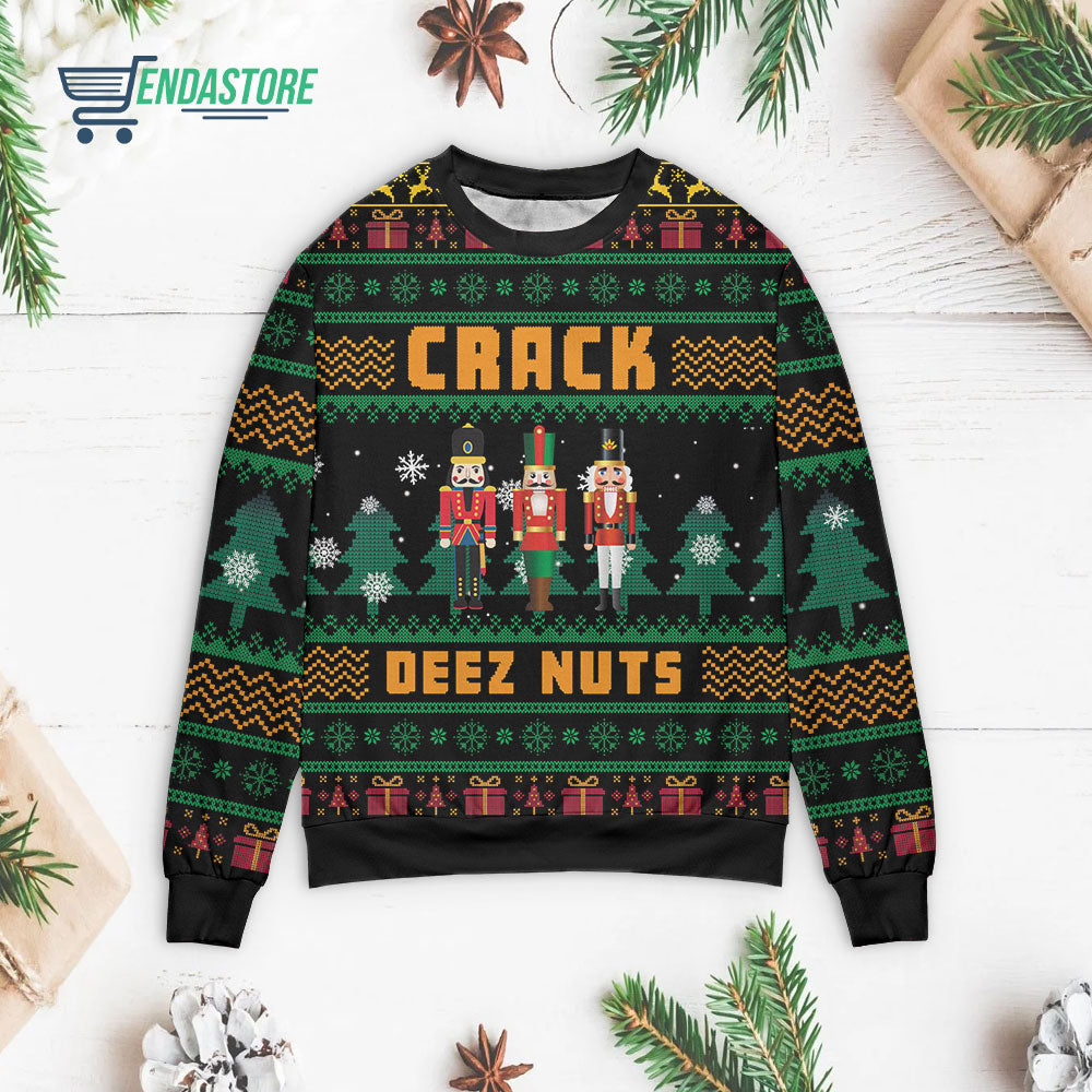 Crack deez nuts nutcracker 3D Christmas Sweater - Holiday Gift product image 3