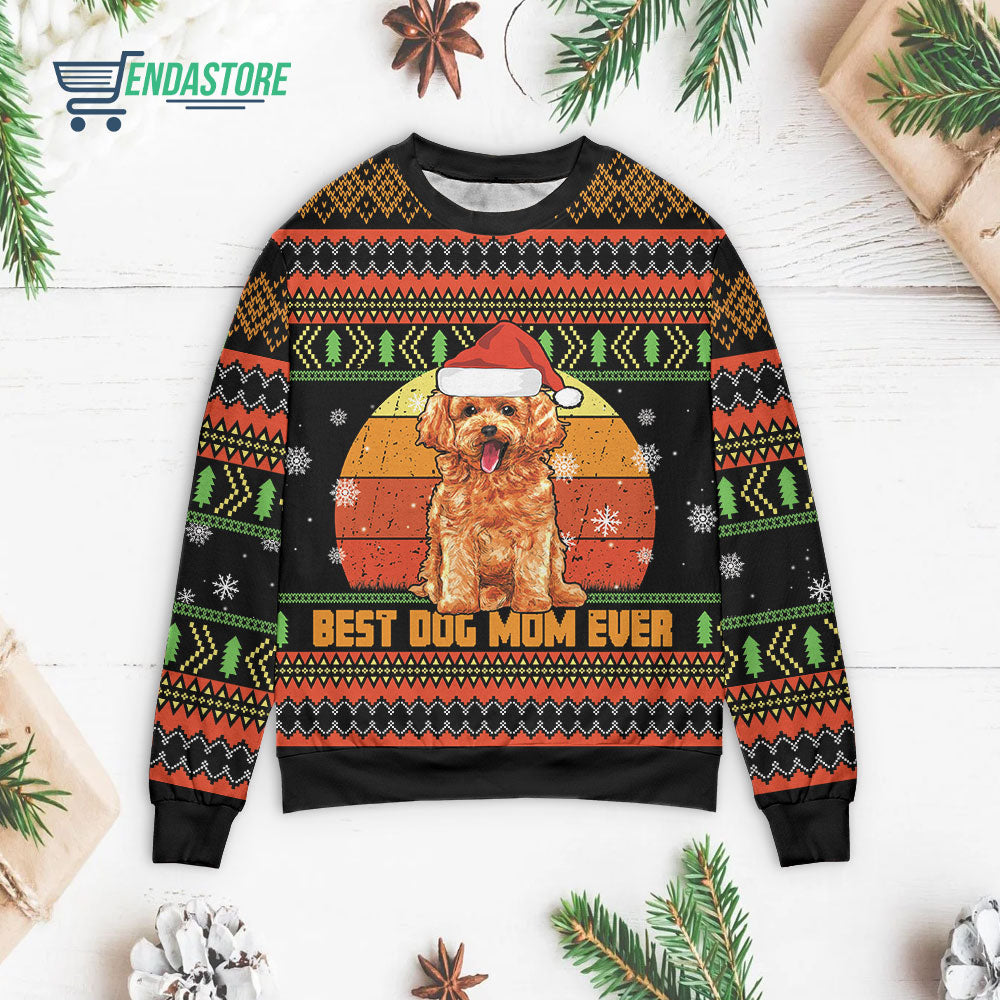 Poodle dog mom ever 3D Christmas Sweater - Holiday Gift product image 3