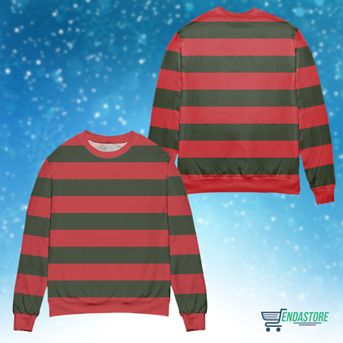 Red and green striped 3D Christmas Sweater - Holiday Gift product image 4