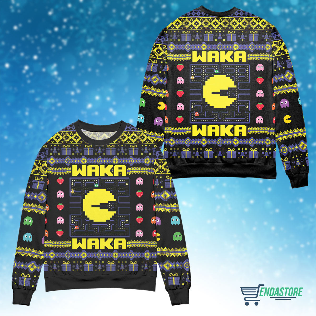 Waka Waka Pac Man 3D Christmas Sweater - Holiday Gift product image 4