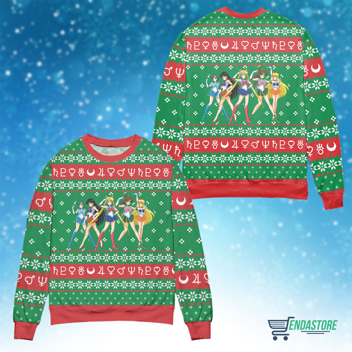 Sailor Senshi in the name of the Moon 3D Christmas Sweater - Holiday Gift product image 4