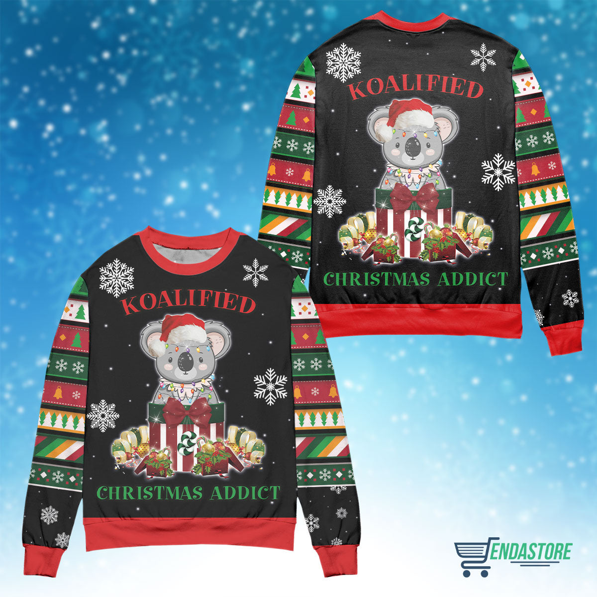 Koalified christmas addict 3D Christmas Sweater - Holiday Gift product image 4