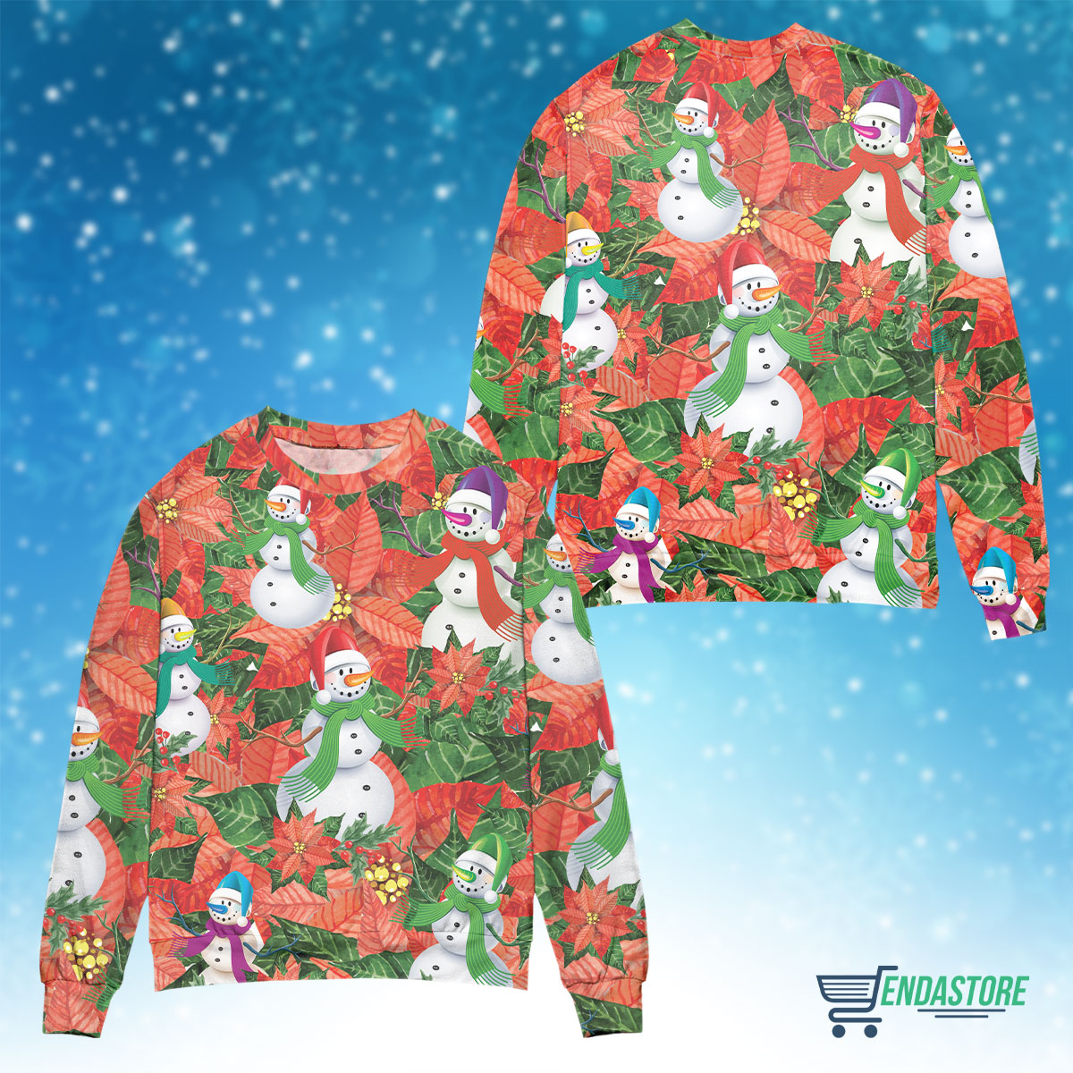 Merry Xmas snowman leaves 3D Christmas Sweater - Holiday Gift product image 4