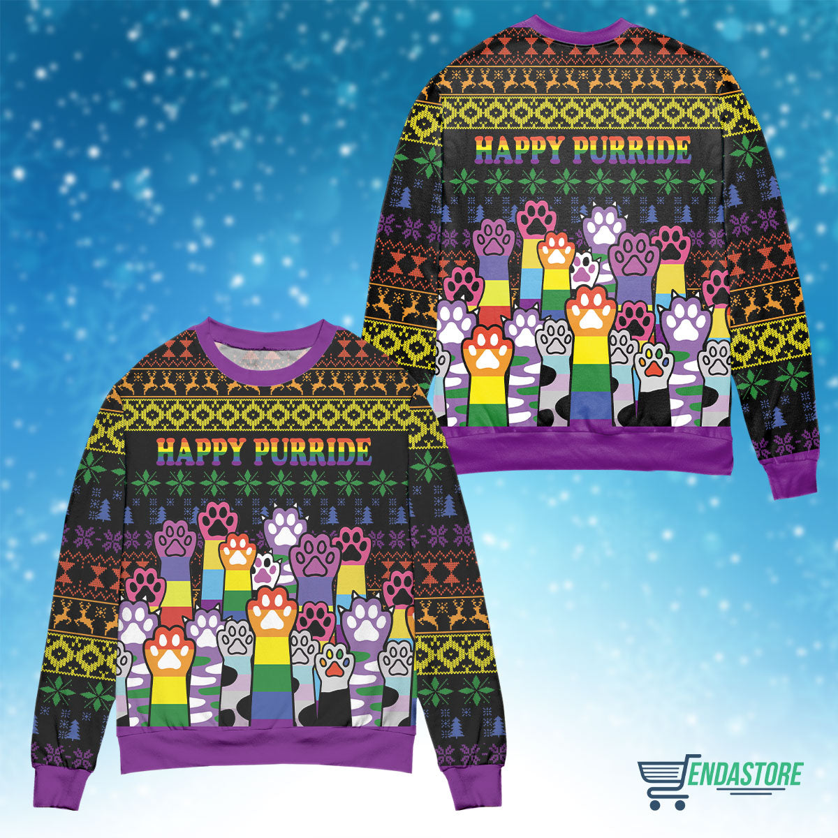 Happy purride 3D Christmas Sweater - Holiday Gift product image 4