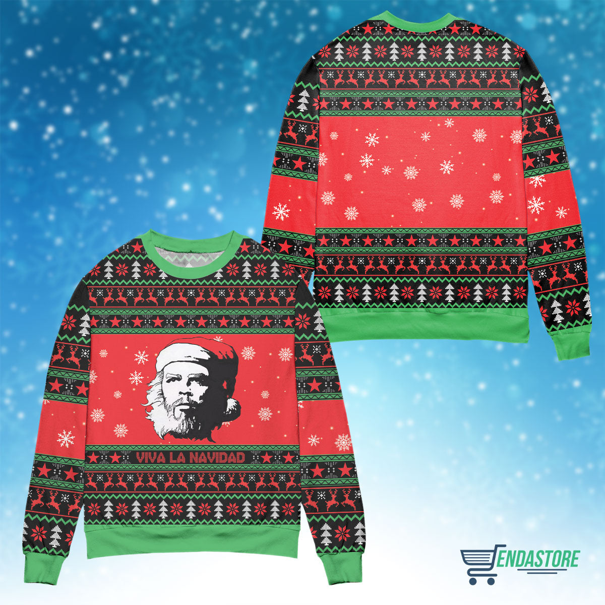 Viva La Navidad Che Guevara 3D Christmas Sweater - Holiday Gift product image 4