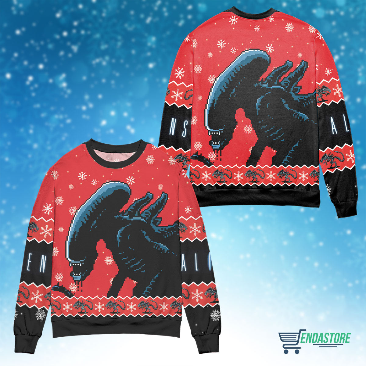 Alien Xenomorph 3D Christmas Sweater - Holiday Gift product image 4