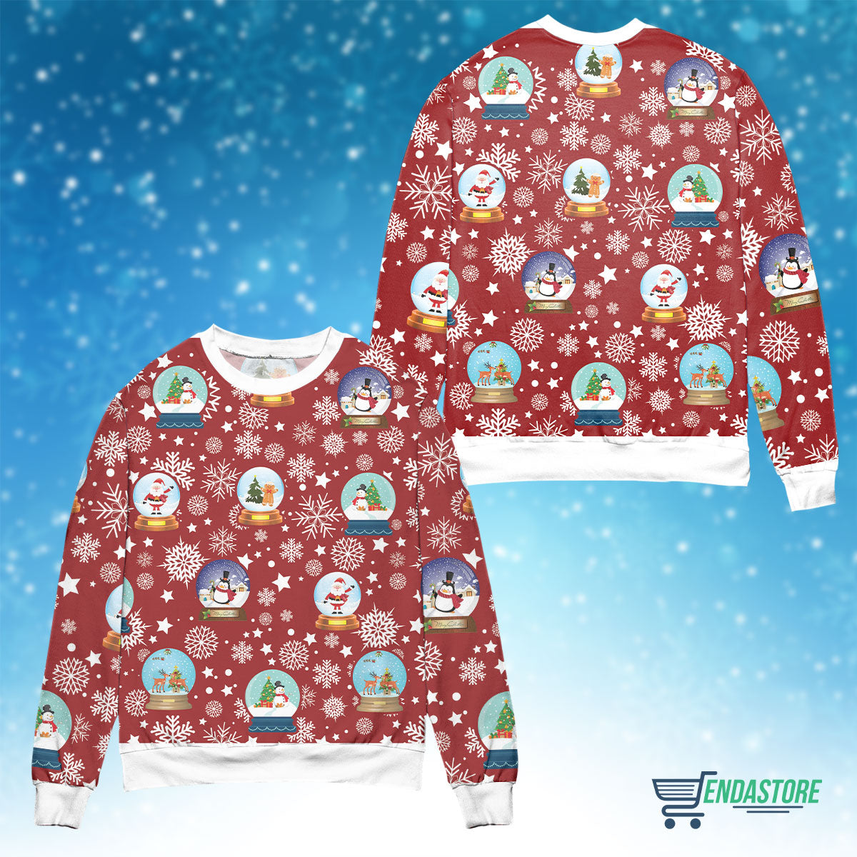 Holly jolly merry and bright pattern 3D Christmas Sweater - Holiday Gift product image 4
