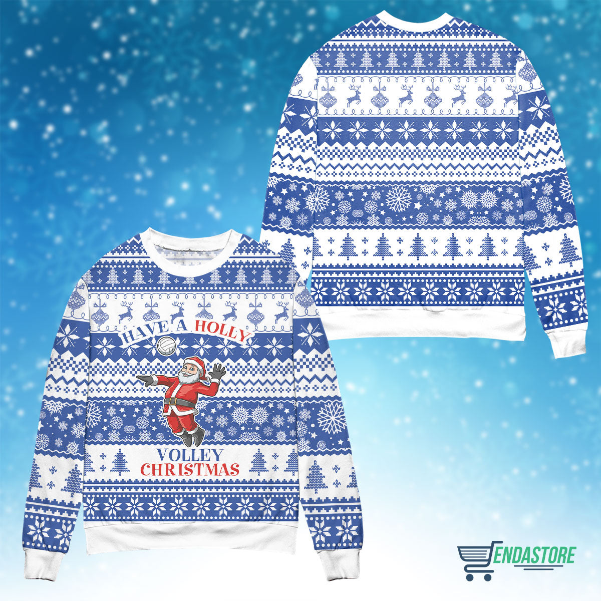 Playing volleyball have a holly volley 3D Christmas Sweater - Holiday Gift product image 4
