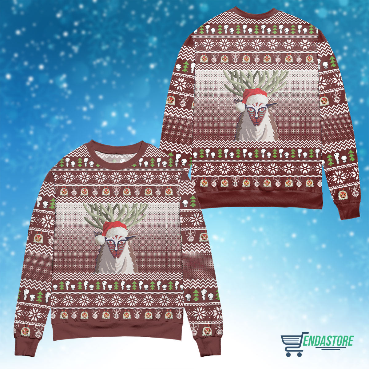 Princess Mononoke Forest Spirit 3D Christmas Sweater - Holiday Gift product image 4