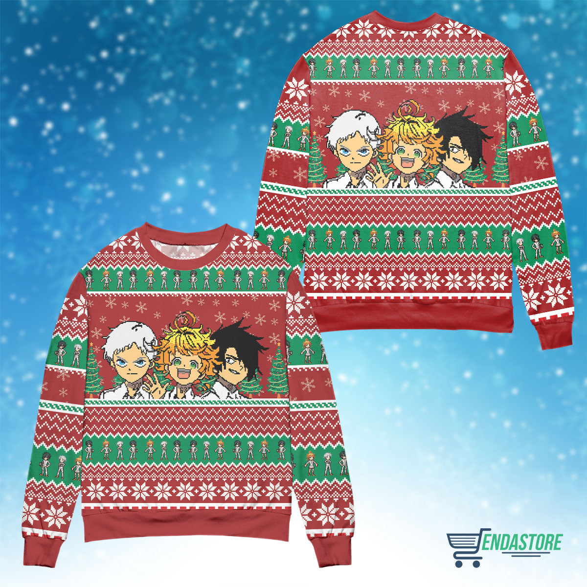 Promised neverland sprites 3D Christmas Sweater - Holiday Gift product image 4