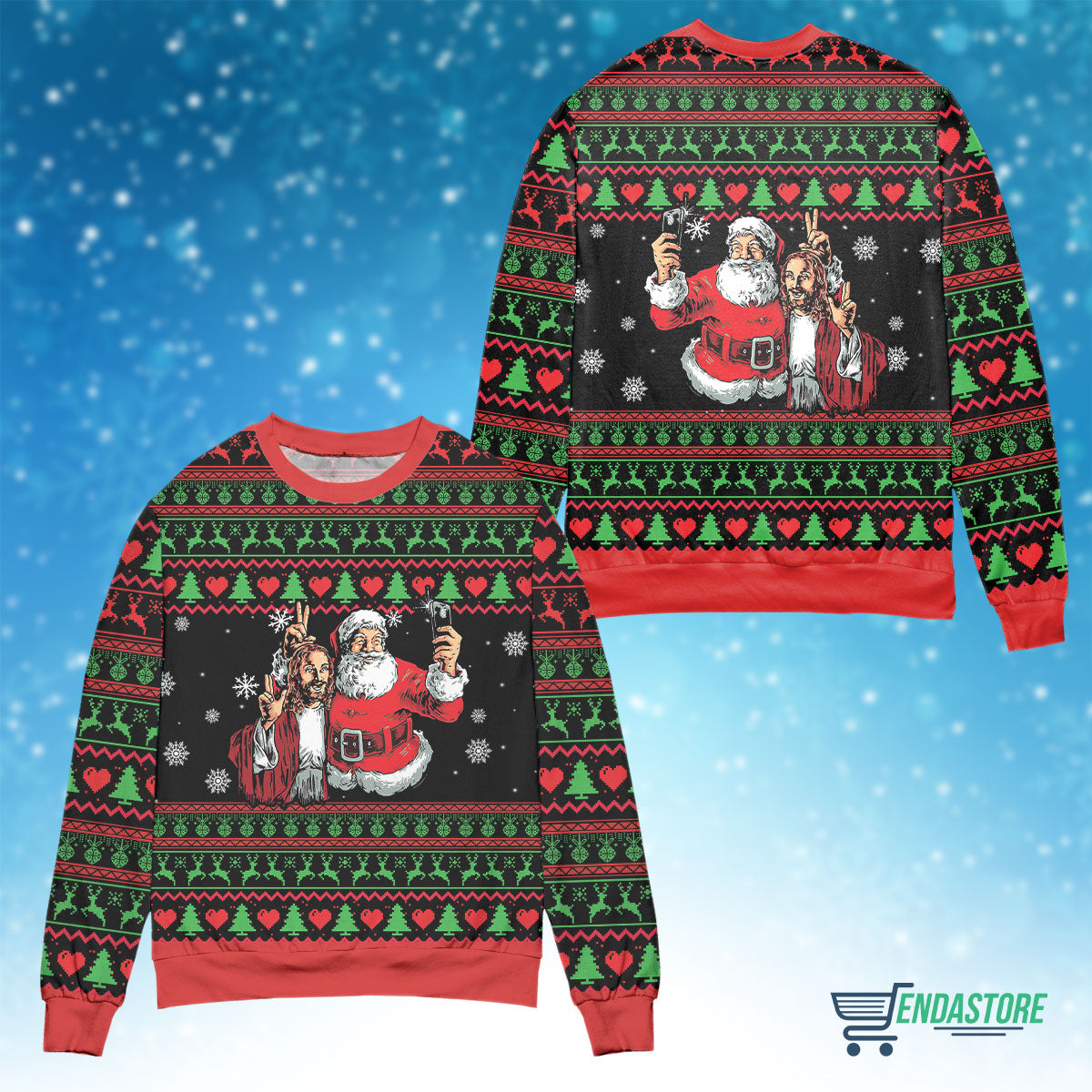 Santa and Jesus 3D Christmas Sweater - Holiday Gift product image 4