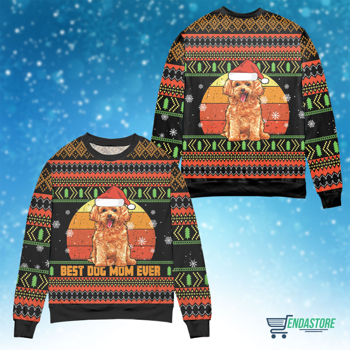 Poodle dog mom ever 3D Christmas Sweater - Holiday Gift product image 4