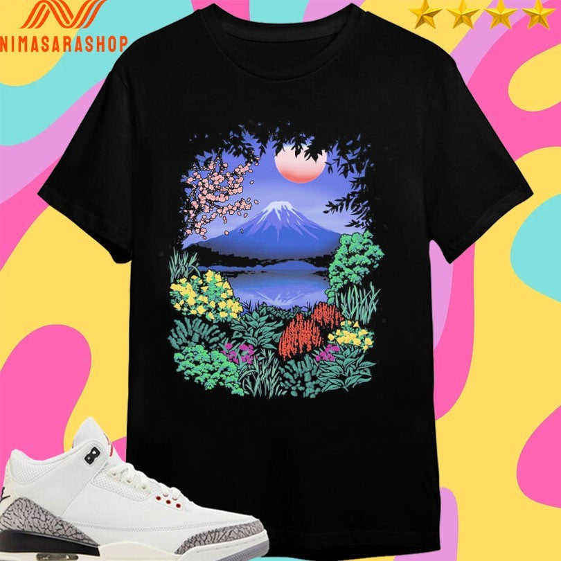 Fuji Bloom Mount Scenery - Adult & Kids T-Shirts, Sweatshirts & Hoodies apparel design preview 1