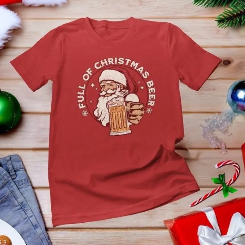 Full Beer Drinking Merry Drunk Day Party Santa - Adult & Kids T-Shirts, Sweatshirts & Hoodies apparel design preview 1