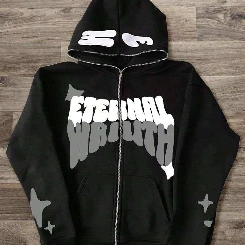 Full Zip Y2K Lettter Print Jacket Hooded - Adult & Kids T-Shirts, Sweatshirts & Hoodies apparel design preview 1