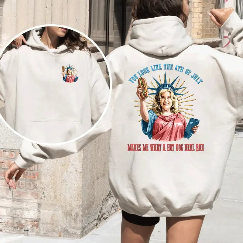 Funny 4th July Hot Dog Lover You Like Makes Me Want - Adult & Kids T-Shirts, Sweatshirts & Hoodies apparel design preview 1