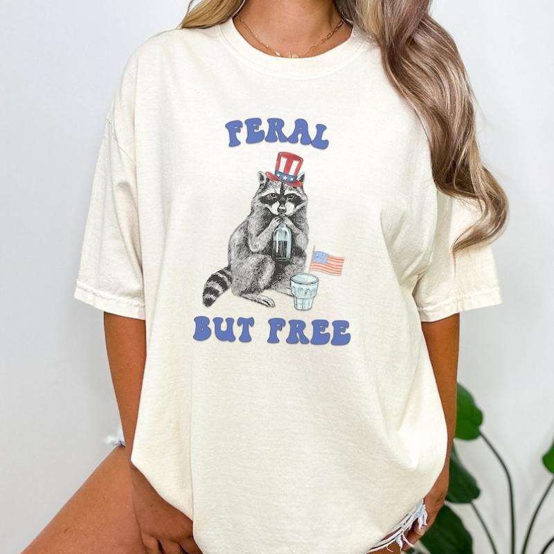 Funny 4th July Raccoon Independence Day Patriotism - Adult & Kids T-Shirts, Sweatshirts & Hoodies apparel design preview 1