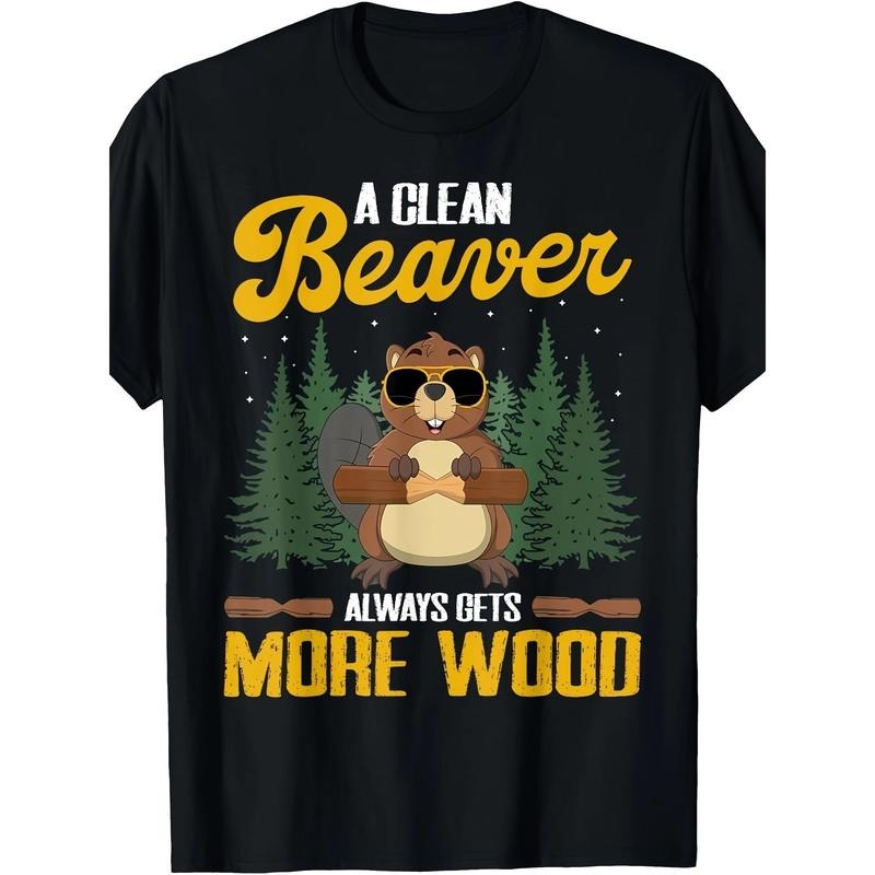 Funny Clean Beaver Always Gets More Wood Humor 100% - Adult & Kids T-Shirts, Sweatshirts & Hoodies apparel design preview 1