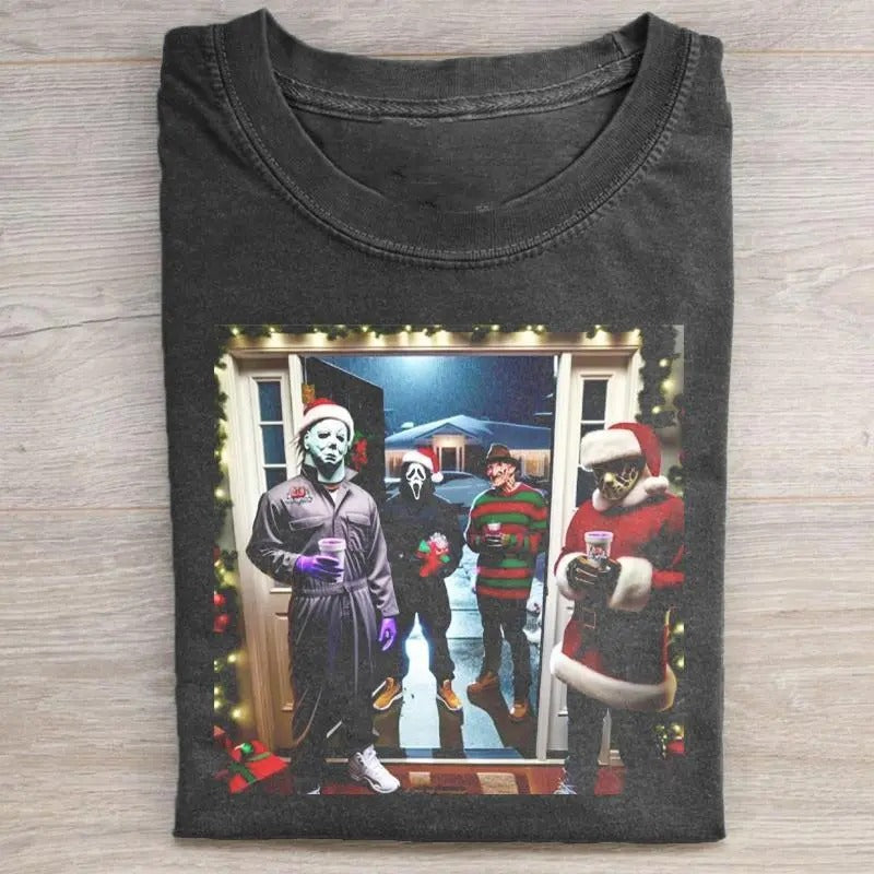 Funny All Character Horror Movies Ghost Face X M - Adult & Kids T-Shirts, Sweatshirts & Hoodies apparel design preview 1
