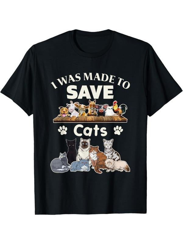 Funny Animal Lover I Was Made Save Cats Summer - Adult & Kids T-Shirts, Sweatshirts & Hoodies apparel design preview 1