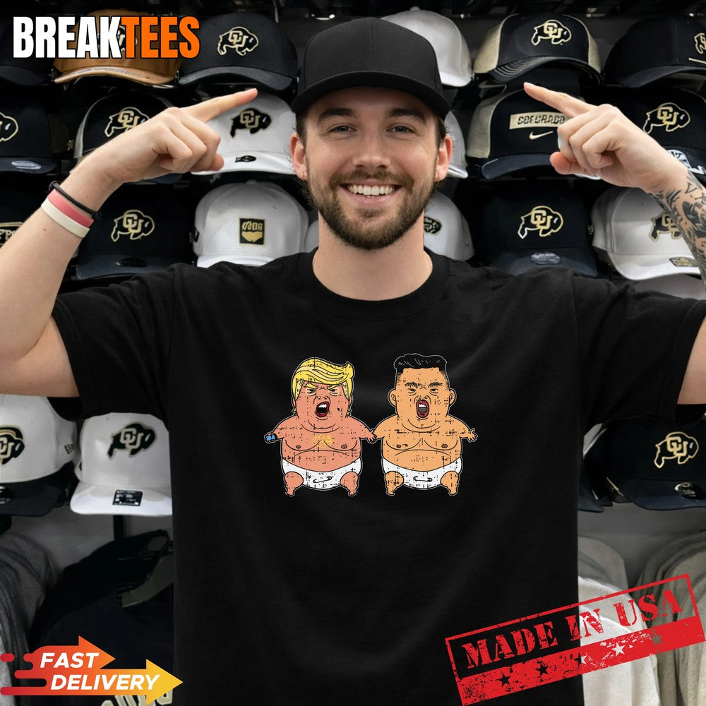 Funny Baby Trump Kim Jong Un Blimp Balloon - Adult & Kids T-Shirts, Sweatshirts & Hoodies apparel design preview 1