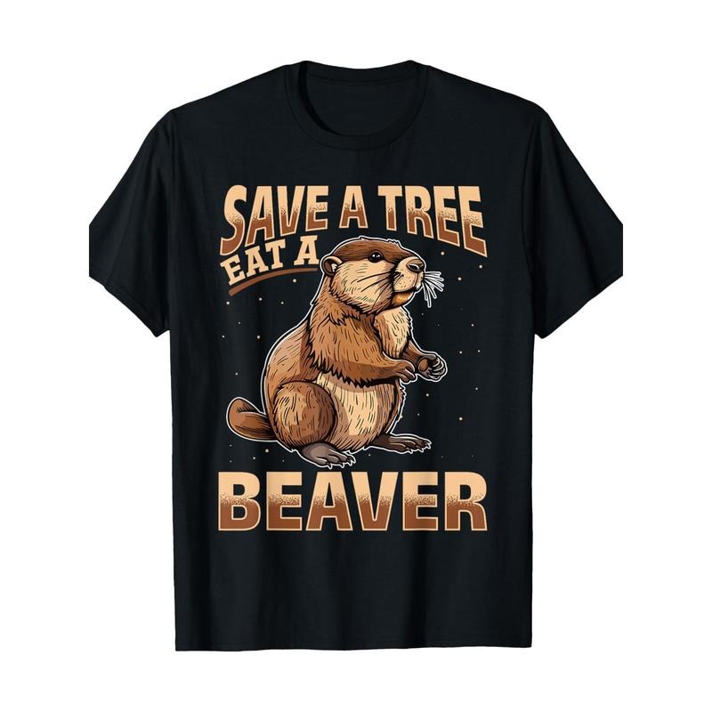 Funny Beaver Animal Save Tree Eat T - Adult & Kids T-Shirts, Sweatshirts & Hoodies apparel design preview 1