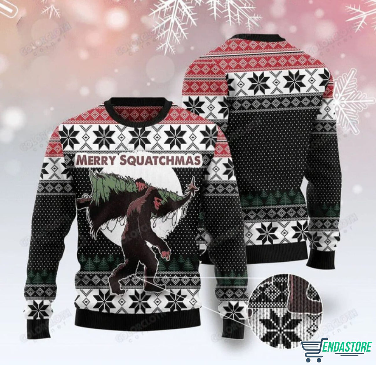 Funny Bigfoot Merry Squatchmas 3D Ugly Christmas Sweater - Holiday Gift product image