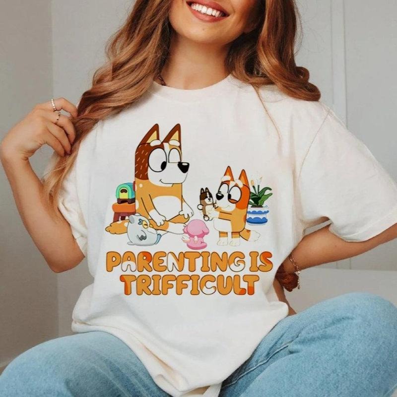 Funny Bluey Quotes Parenting Is Difficult Happy DRG - Adult & Kids T-Shirts, Sweatshirts & Hoodies apparel design preview 1