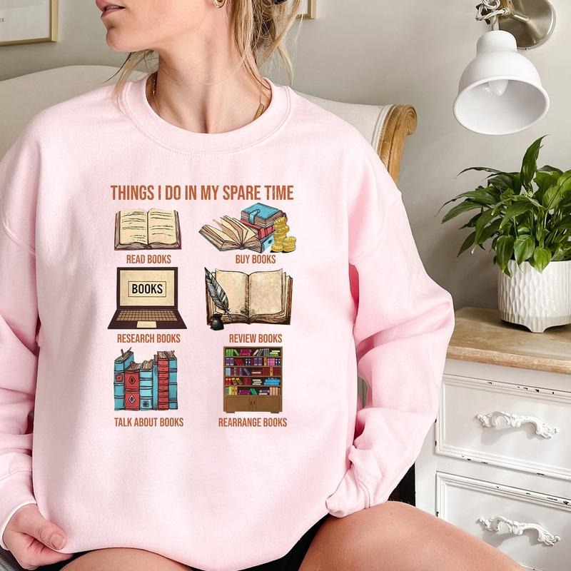 Funny Book Lover Things I Do My Spare Time Reading - Adult & Kids T-Shirts, Sweatshirts & Hoodies apparel design preview 1