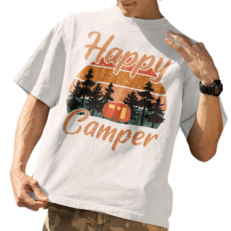 Funny Camping Hiking Lover Present Happy Camper - Adult & Kids T-Shirts, Sweatshirts & Hoodies apparel design preview 1