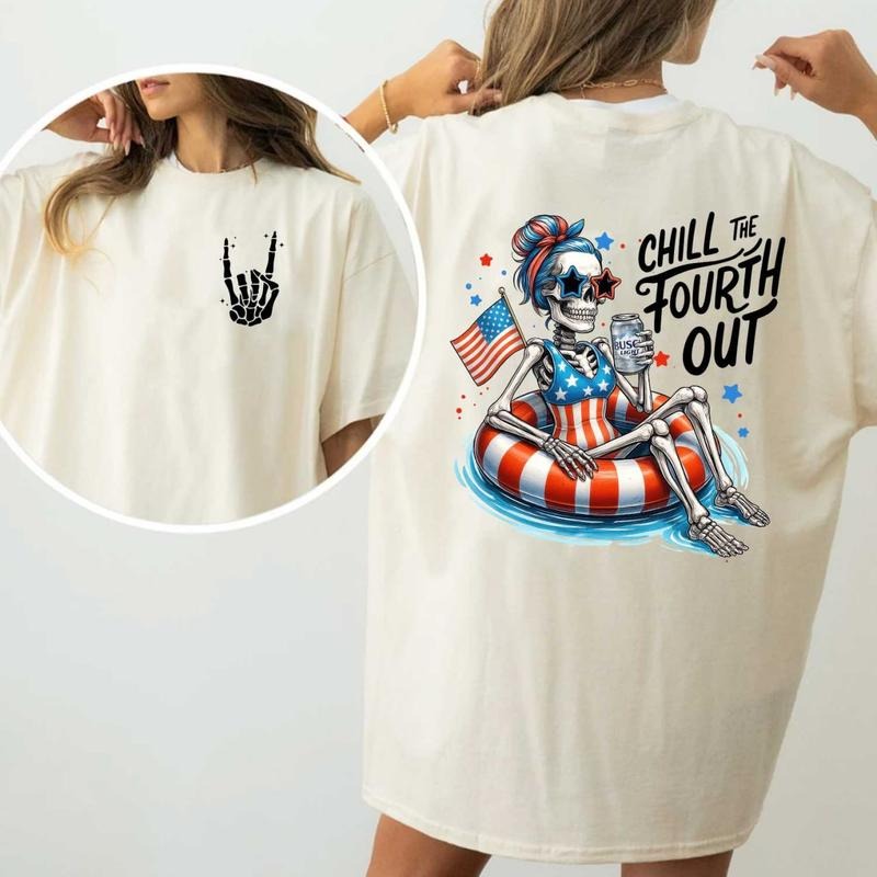 Funny Chill 4th Out Retro Fourth July Family Matching - Adult & Kids T-Shirts, Sweatshirts & Hoodies apparel design preview 1