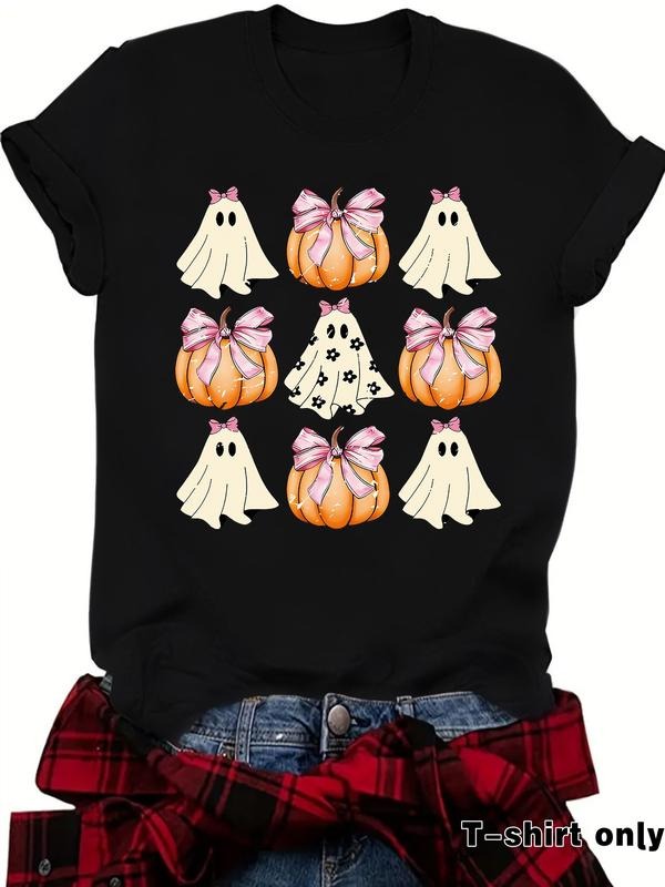 Funny Coquette Bow Pumpkin Halloween Ghost Casual - Adult & Kids T-Shirts, Sweatshirts & Hoodies apparel design preview 1