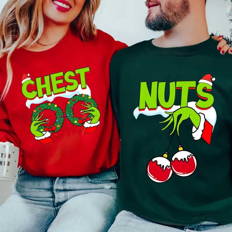 Funny Couple Matching Cute Vintage Items 90s Xmas - Adult & Kids T-Shirts, Sweatshirts & Hoodies apparel design preview 1
