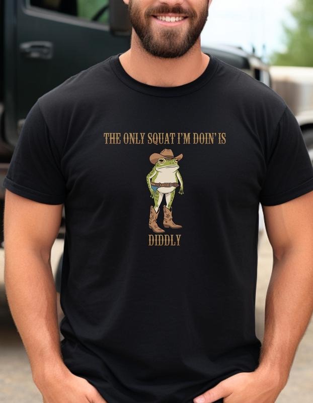Funny Cowboy Frog Western Humor Only Squat I'M Doin - Adult & Kids T-Shirts, Sweatshirts & Hoodies apparel design preview 1