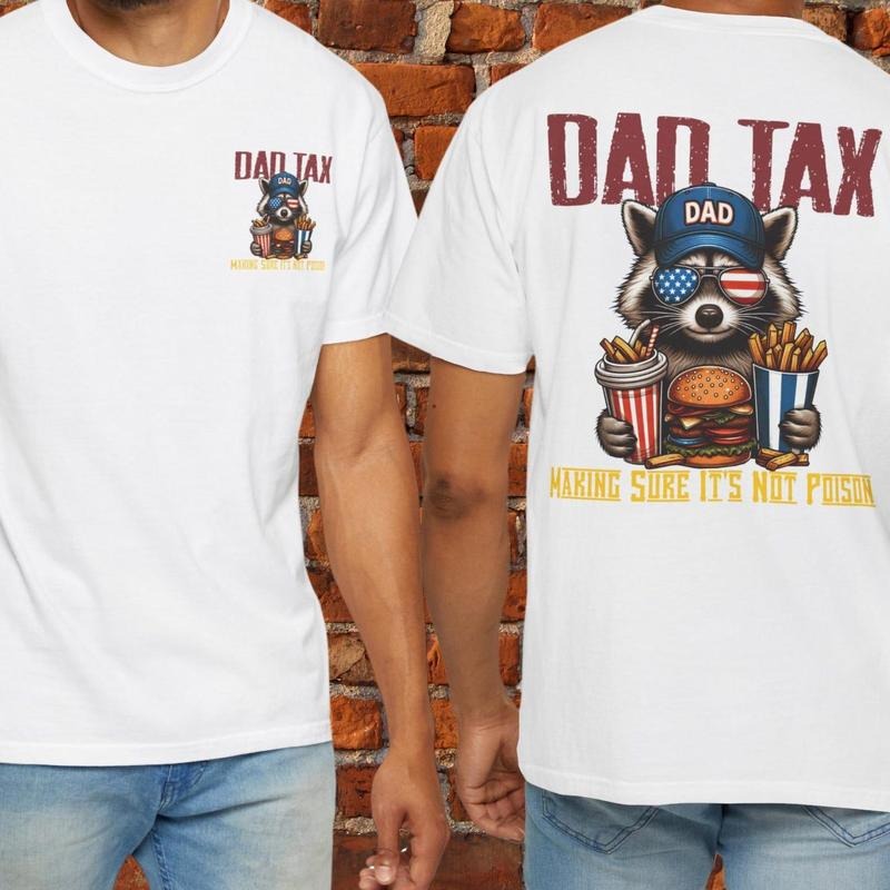 Funny Dad Tax Raccoon Burger Fries Making Sure Not - Adult & Kids T-Shirts, Sweatshirts & Hoodies apparel design preview 1