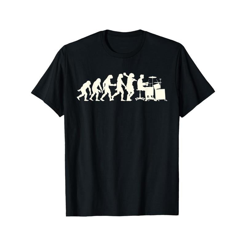 Funny Drummer Drumming Drums Evolution Made USA - Adult & Kids T-Shirts, Sweatshirts & Hoodies apparel design preview 1