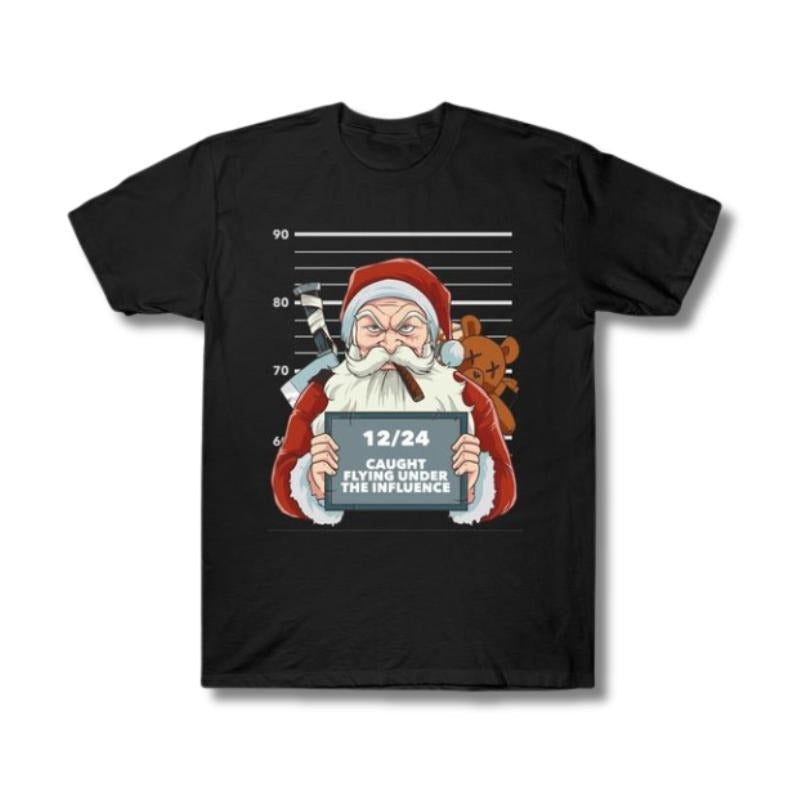 Funny Drunk Santa Claus Mugshot Naughty Top - Adult & Kids T-Shirts, Sweatshirts & Hoodies apparel design preview 1