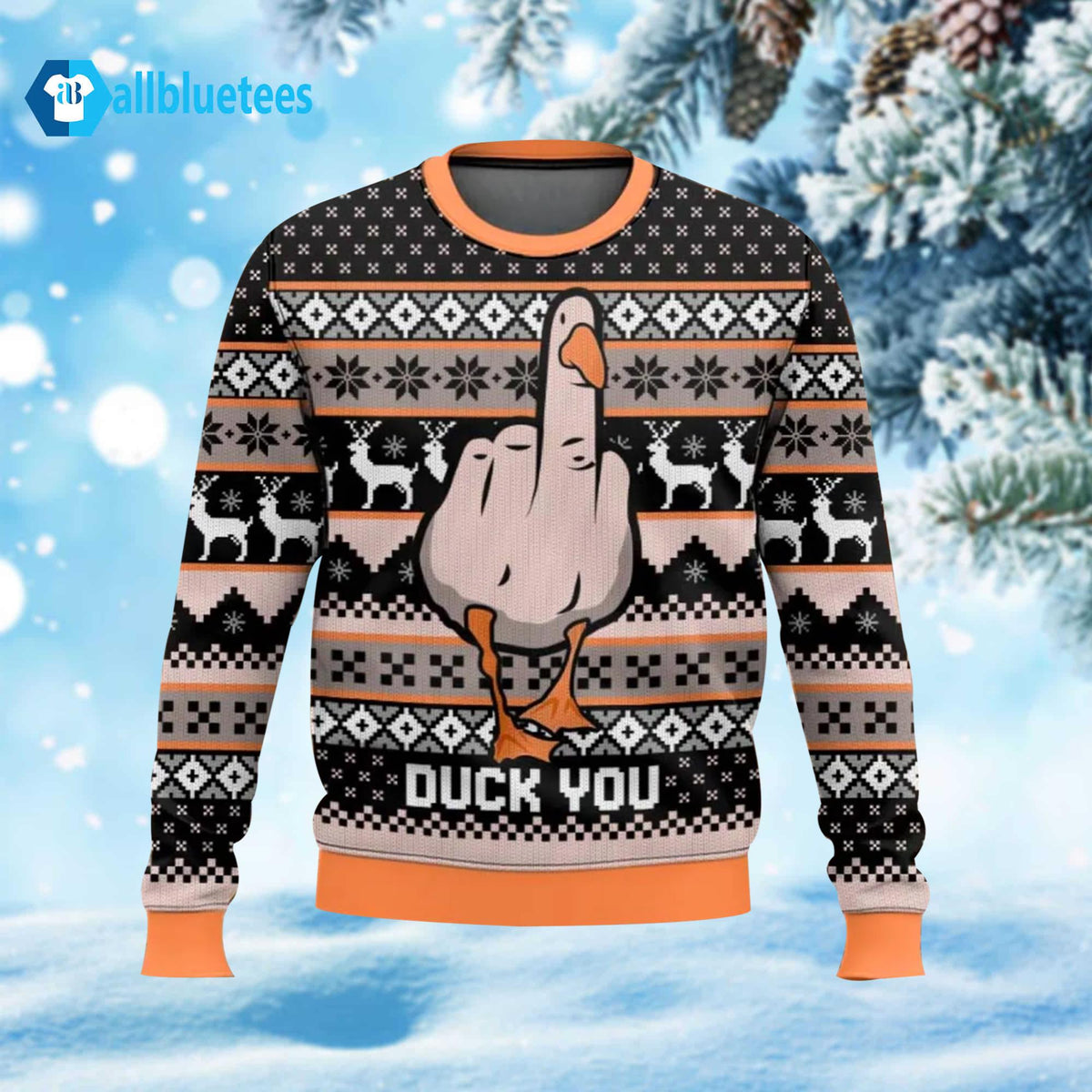 Funny Duck You Ugly Christmas Sweater - Holiday Gift product image