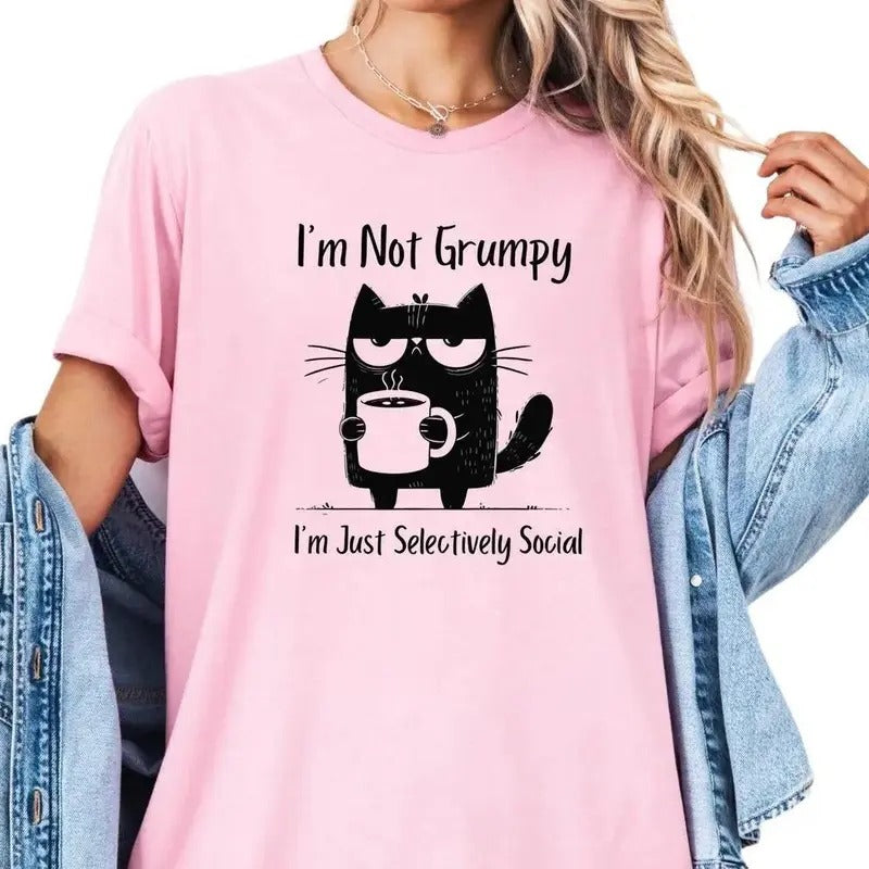 Funny Grumpy Cat Homebody Antisocial Coffee Pet Lover - Adult & Kids T-Shirts, Sweatshirts & Hoodies apparel design preview 1