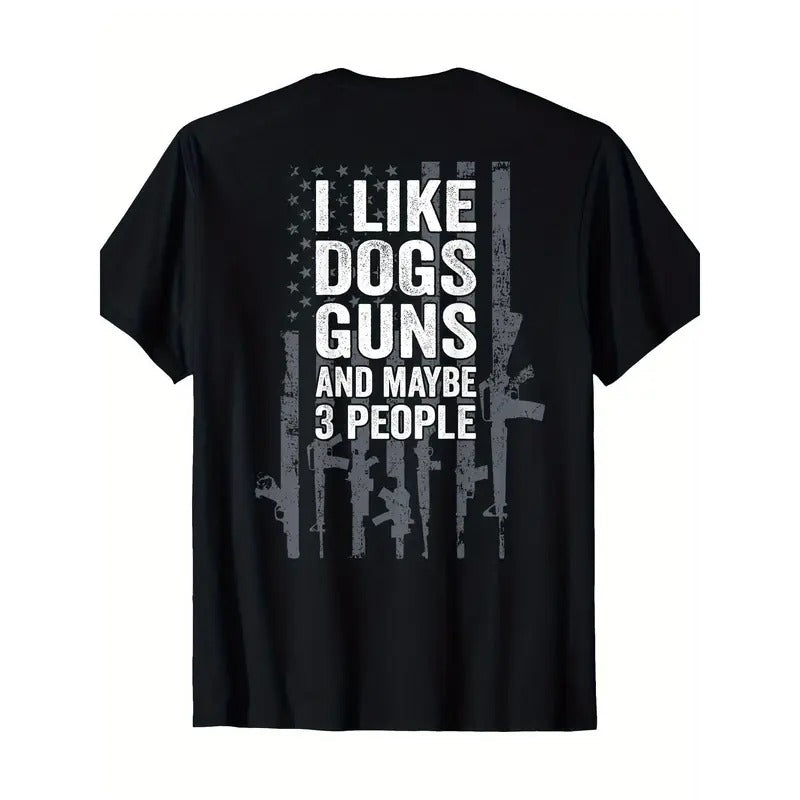 Funny Gun BACK I Like Dogs Guns Maybe 3 People - Adult & Kids T-Shirts, Sweatshirts & Hoodies apparel design preview 1