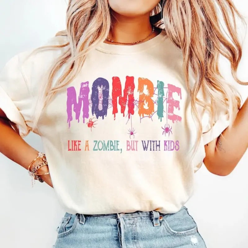 Funny Halloween Mom Mombie Who Loves Moms - Adult & Kids T-Shirts, Sweatshirts & Hoodies apparel design preview 1