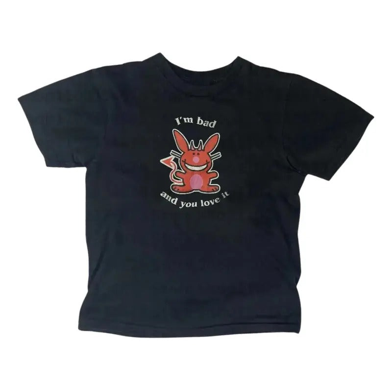 Funny Happy Bunny Baby Fitted Y2k Top Streetwear - Adult & Kids T-Shirts, Sweatshirts & Hoodies apparel design preview 1