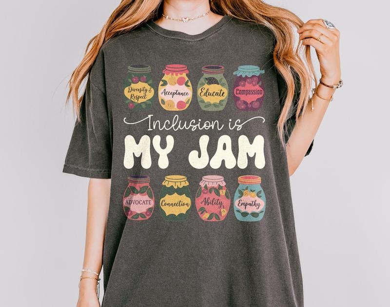 Funny Neurodiversity Inclusion Is My Jam Education - Adult & Kids T-Shirts, Sweatshirts & Hoodies apparel design preview 1