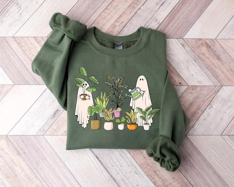 Funny Plant Ghost Halloween Lady Lover Spooky - Adult & Kids T-Shirts, Sweatshirts & Hoodies apparel design preview 1