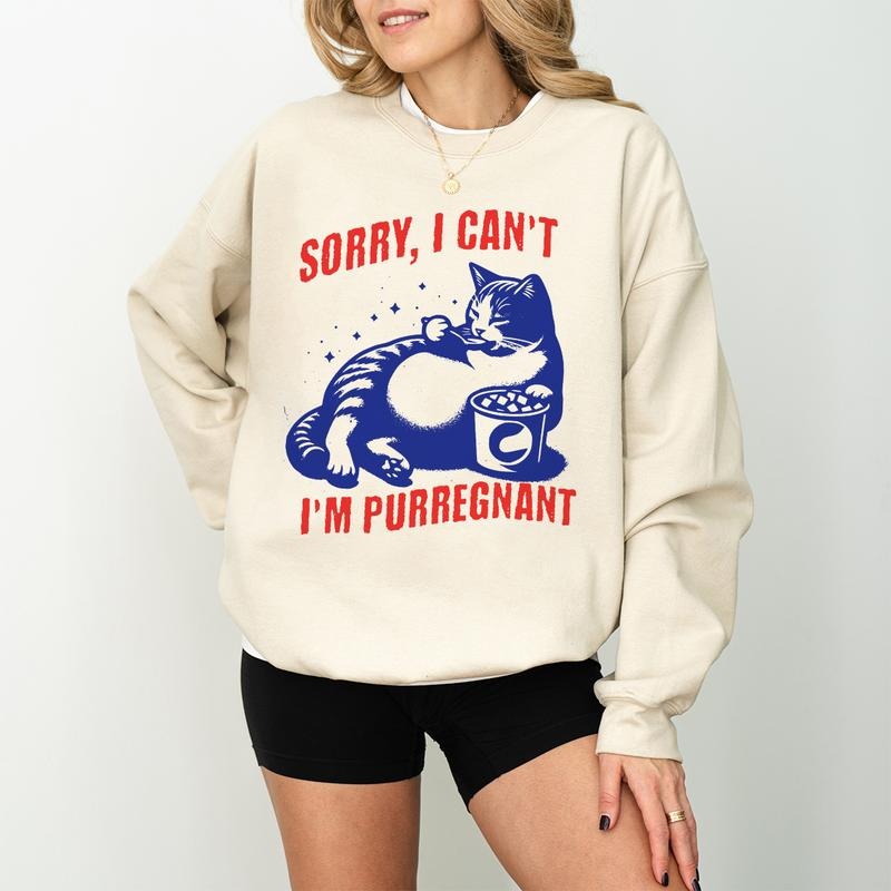 Funny Pregnancy Announcement Pregnant Cat Baby Shower - Adult & Kids T-Shirts, Sweatshirts & Hoodies apparel design preview 1
