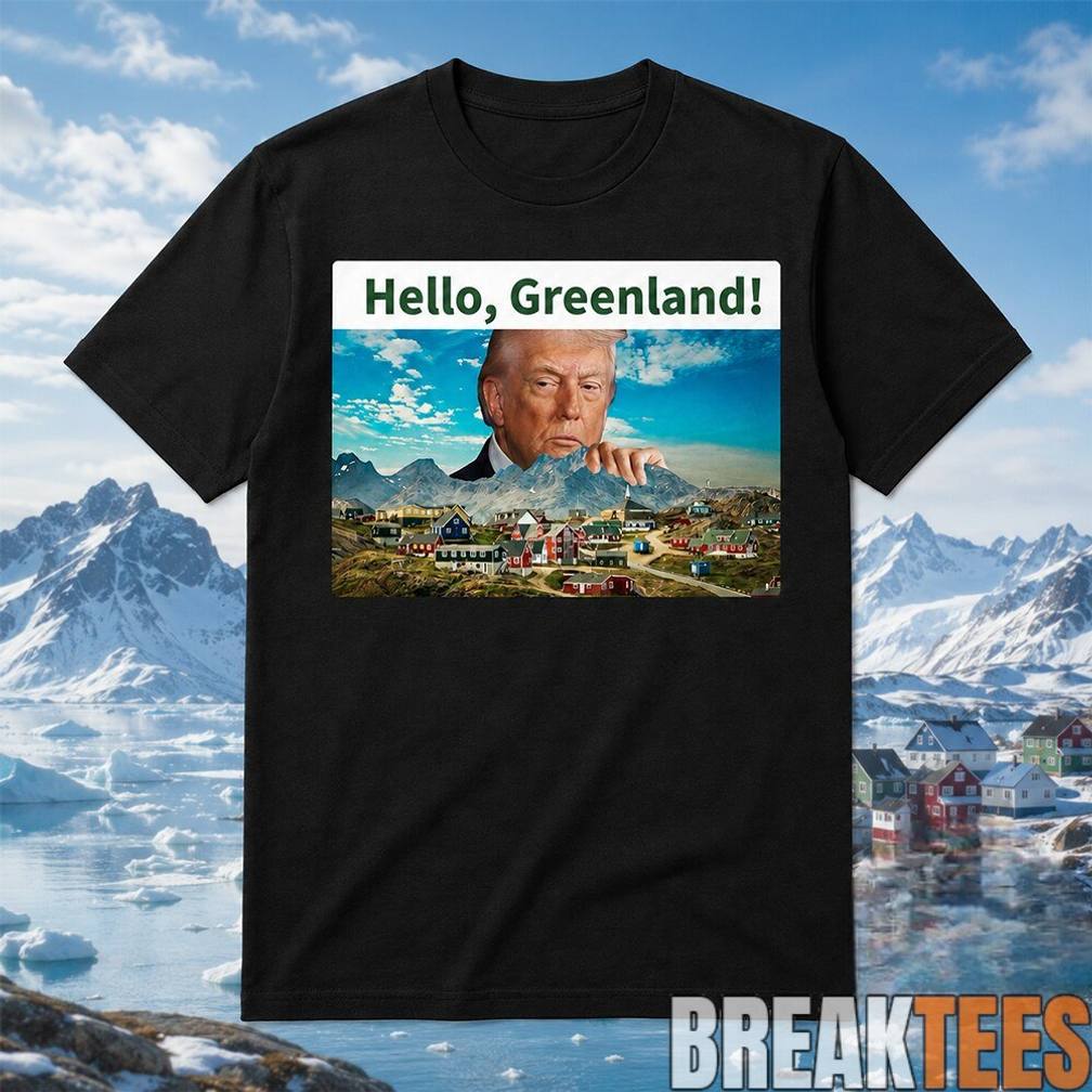 Funny President Trump Hello Greenland - Adult & Kids T-Shirts, Sweatshirts & Hoodies apparel design preview 1