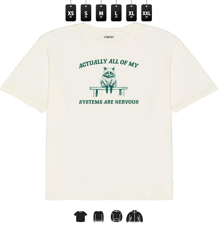 Funny Raccoon Meme Heavy Taped Neck Actually All My - Adult & Kids T-Shirts, Sweatshirts & Hoodies apparel design preview 1
