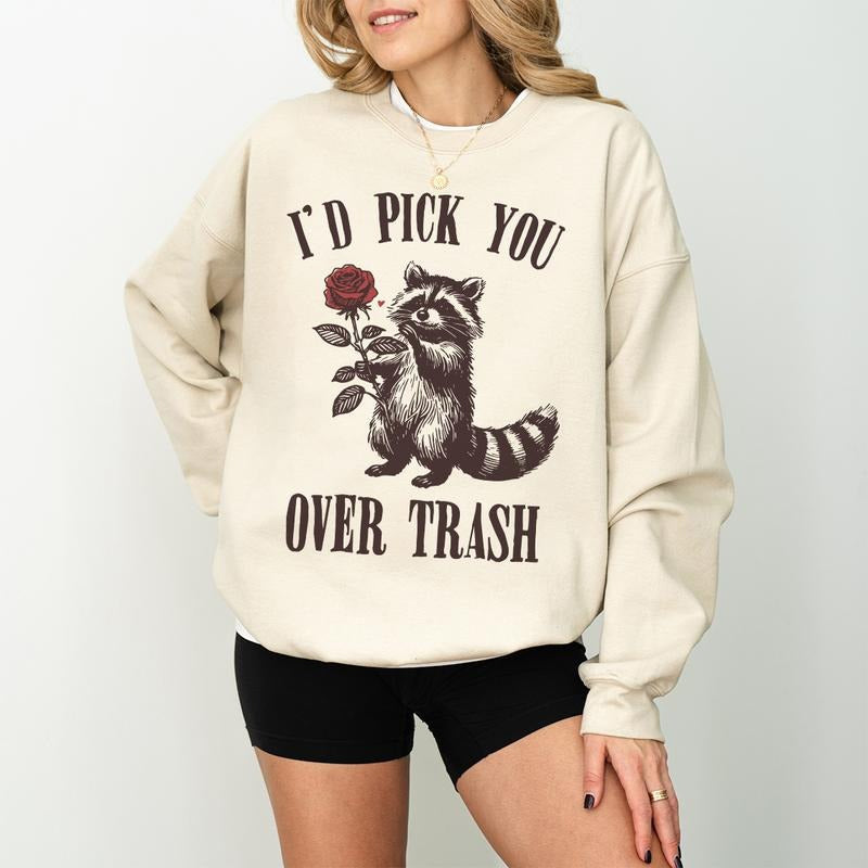 Funny Raccoon Valentines Sarcastic Trash Panda Cute - Adult & Kids T-Shirts, Sweatshirts & Hoodies apparel design preview 1