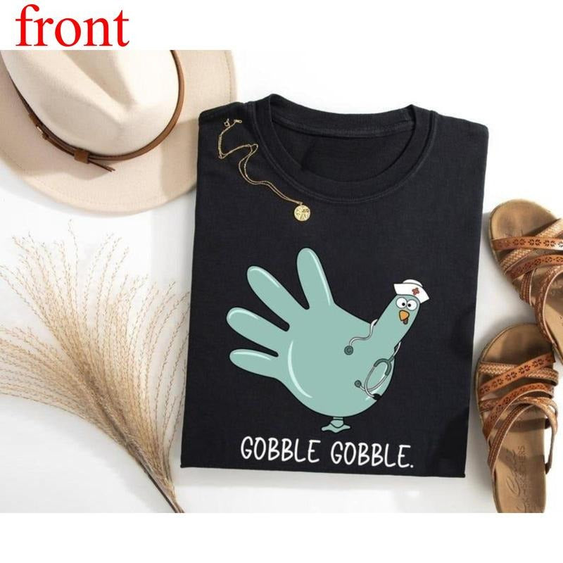 Funny Turkey Glove Nurse Thanksgiving Gobble Medical - Adult & Kids T-Shirts, Sweatshirts & Hoodies apparel design preview 1