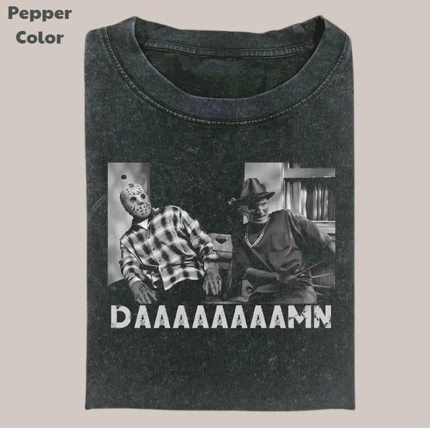 Funny Vintage Jason X Freddy Horror Movie Meme Cringe - Adult & Kids T-Shirts, Sweatshirts & Hoodies apparel design preview 1
